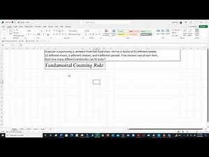 Example of Fundamental Counting Rule using MS Excel