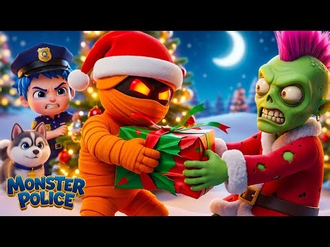 Monster Police 🧟‍♂️🚨 Monsters Attack Christmas! | Kids Songs | Baby Blue Monster Police