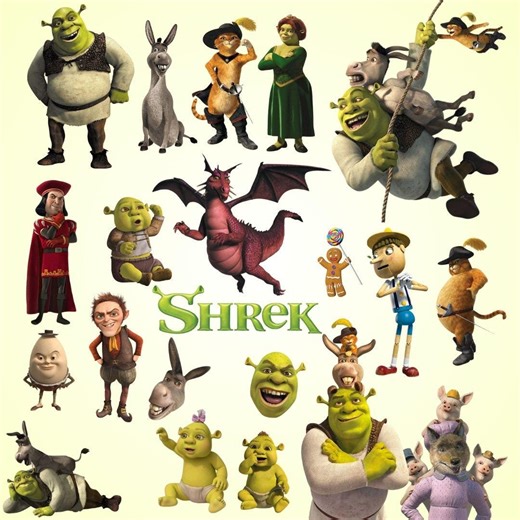 Shrek Clipart, Shrek PNG Bundle, Digital Files for Shrek Birthday With Donkey, Fiona, Shrek Cake Topper, Instant Download Shrek PNG - Etsy