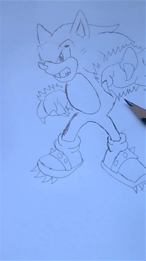 Sonic Werehog 🐺 incredible transformation! #sonic #werehog #drawing #art #shorts