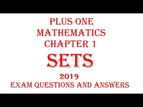 SETS | PLUS ONE | 2019 Exam questions and answers.