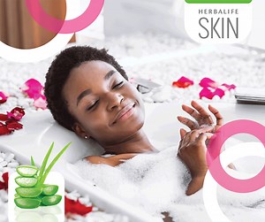 Nothing feels better after a long day than a long, steamy, hot bath – but long exposure to hot water can further dehydrate your skin by stripping the oils from the surface. Use only moisturising bubble baths, soaps, or shower gels that are sulfate-free and full of moisturising ingredients like Aloe vera. #HerbalifeSA #HerbalifeNutrition | Herbalife
