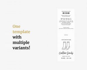 Printable Sock Wrap Labels, Cotton Socks Label Designs, Handmade Socks Labels, Socks Fold Label, Sock Tags, Socks Editable Template at Canva - Etsy