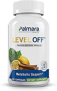 Level Off Anti Spike Formula Glucose Supplement – Capsules for Metabolic Health, Supports Healthy Post-Meal Glucose Spikes, Vegan, Non-GMO, Gluten Free (120 Count (Pack of 1))