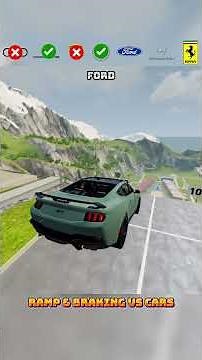 Cars VS Ramp and Braking in BeamNG Drive #beamng #beamngdrive #beamngshorts