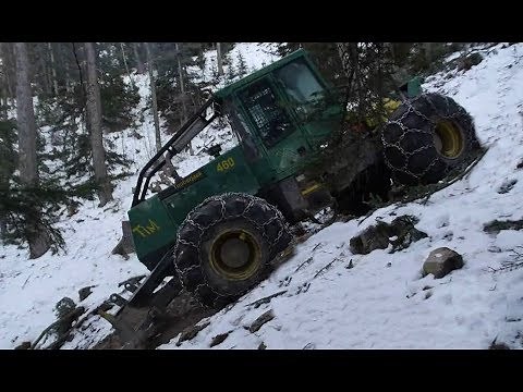TIMBERJACK 460 SKIDDER débardage EXTRÊME 2 ⚠️ sur terrain gelé dans un mur [HD] METIER DE L'EXTREME
