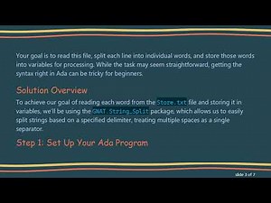How to Read Each Word from a File in Ada and Store in Variables