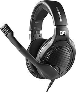 Massdrop x Sennheiser PC37X Gaming Headset — Noise-Cancelling Microphone with Over-Ear Open-Back Design, 10 ft Detachable Cable, and Velour Earpads,Black