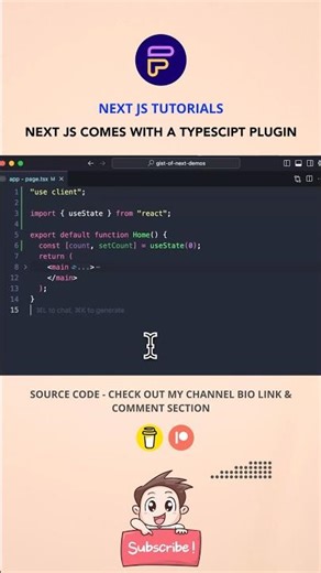 Next JS comes with typescript plug-in #nextjstutorial #nextjs #typescript #plugins
