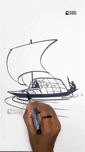 243K views · 2.6K reactions | How to Draw a Boat Step by Step | Easy Drawing Tutorial for Beginners #BoatDrawing #EasyDrawing #HowToDrawBoat #PencilDrawing #DrawingTutorial #StepByStepDrawing #ArtForBeginners #SketchArt #RubelArt #LearnToDraw #BoatSketch #EasyArt | Rubel Ahmed | Facebook