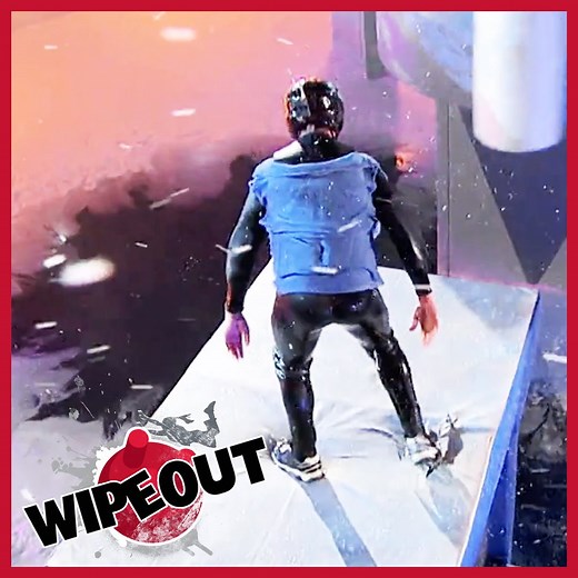 A wet wintery welcome to the Wipeout Zone! 🤸‍♂️💦 | Wipeout