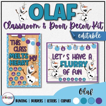 Winter Classroom Decor Olaf Bulletin Board & Door Display | Editable Snowman