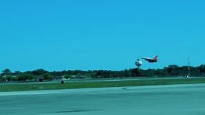 QF-16 flies over Hurlburt Field Flightline