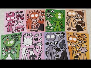 [paper diy] Incredibox Sprunki Sticker Book Decorating/ ASMR / Paper DIY