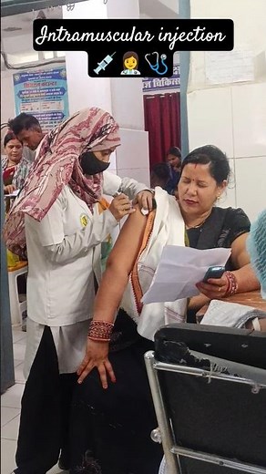 44th day clinical duty 🏥👩‍⚕️ 32 years old intramuscular injection technique 💉 #clinic #hospital