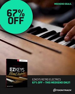 [WEEKEND DEALS] Save 67% on EZkeys Retro Electrics, this weekend only. This is the full version of EZkeys, including the software in all its glory. Happy songwriting! | Toontrack