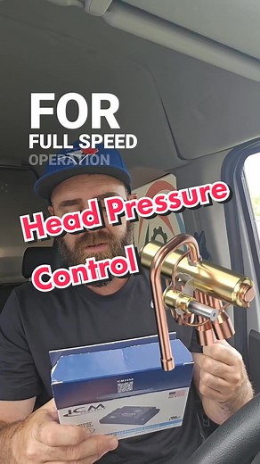 Head pressure control for low ambient conditions... The ICM 325A uses a thermistor to monitor pipe temp and control condenser fan speed to ensure the high pressure side of an air conditioning system is maintenanted in low ambient conditions. #hvac #hvaccontrols #hvacsystem #headpressurecontrol #hvaclife #hvacbusiness #hvacservice #hvacsservicecall #hvaceducation #hvacknowledge