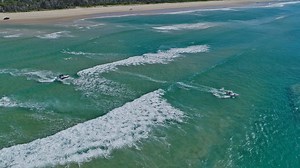6.1K views · 82 reactions | Aerial Drone Footage of boats crossing in and out over the Noosa Bar. Filmed between 11.50am and 12 noon on Saturday June 24, 2017. Tide: Two hours before a 0.2m low tide. Background Music: 'Carmel Shades'... by Silent Partner. www.fishingnoosa.com and www.facebook.com/Sunshine-Coast-Aerial-Photography-1354529497943428/ | Fishing Noosa | Facebook