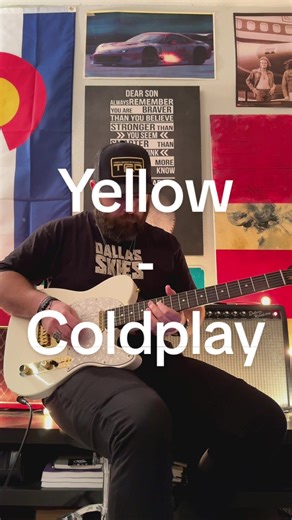 Yellow by @coldplay #dreamwildly #clearskiesahead #dallasskies #cover