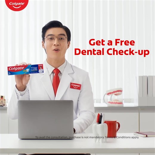 Scan the QR Code at the back of your Colgate pack for a FREE Dental Checkup! Don’t let small signs lead to big dental problems, book your FREE Dental Check-up today. Terms and conditions apply. Runs from February 1 to December 31, 2026. Per DOH-FDA CCHUHSR Permit No. 0791 s. 2025. C0087P011426C | Colgate