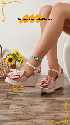 Women's Fashion Bow Heeled Sandals, Buckle Ankle Strap Open Toe Thick Sole Shoes, Comfortable Versatile Ladies Footwear #stylishshoes #fallshoeshopping #toryburchsandals #cutebarefootshoes #womenswedgeshoes #shoeswomens #womensfootwear #holidaypartyshoes #heelscollection #weddingsneaker
