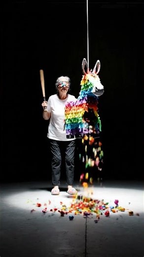 CRASH TEST Grandma vs Piñata 🎉👵💥#crash #crashtest #candy