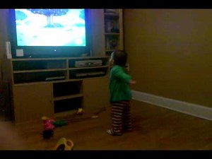 Lily dancing to Dora song