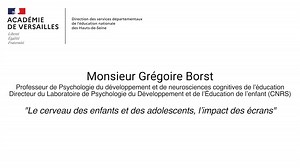 2nd Symposium de l'école pour tous - Conférence de Grégoire Borst