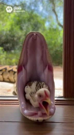 When a Snake Opens Its Mouth… Surprise! #doorcam