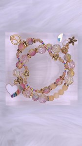 Crystal Charm Bracelet Stack [medium/7-inch] - Lucky Yellow Jade - Etsy