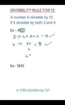 Divisibility rule for 12