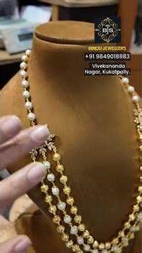 Old Gold Balls & Pearl Chains Redesigned Into Beautiful 3-Line Necklace