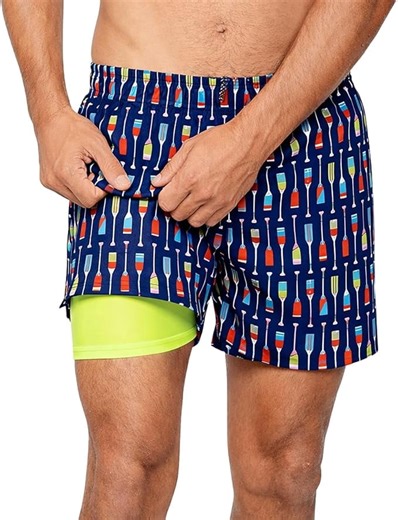 INGEAR Men's Swim Trunks Quick Dry Athletic Shorts with Boxer Lining
