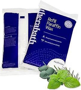 Therabath Paraffin Wax Refill - Thermotherapy - For Hands, Feet, Body - Deeply Hydrates - Made in USA, 6 lb. Eucalyptus Rosemary Mint
