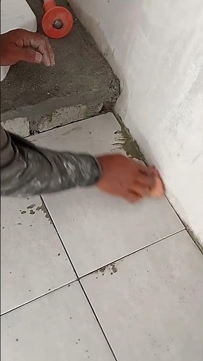 Amazing way installing floor tile near a wall