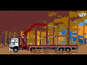 世界のはたらく車「原木運搬車」