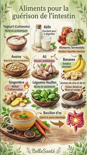 10 Aliments pour Guérir l'Intestin et Réparer le Microbiote.