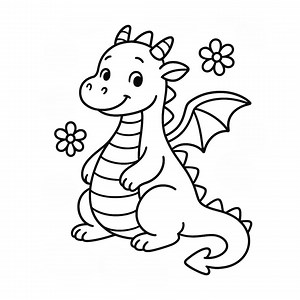 Dragon Coloring Pages for Toddlers, Simple Dragon Coloring Sheets for Kids, Cute Dragon Art, Instant PDF Download for Preschoolers - Etsy