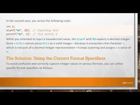 Understanding the scanf %d Format Specifier for Octal and Hexadecimal Numbers in C