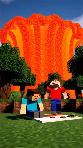 🎮🔥 Minecraft Giant Lava Tsunami: Survival Guide! #1 🌊💥