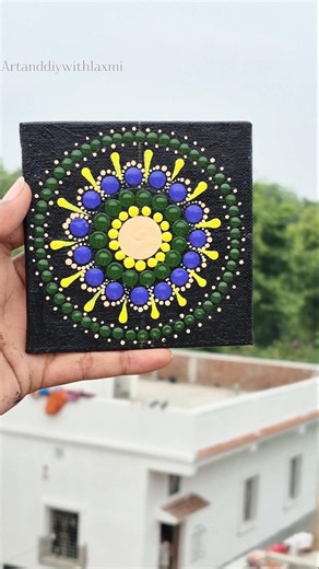 🖌️ Satisfying Dot Mandala Art on Mini Canvas! ✨ #shorts #mandala