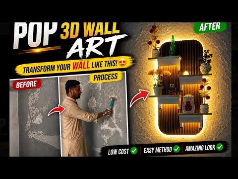 “Amazing POP 3D Wall Design Tutorial #homedecor #wallart #artideas
