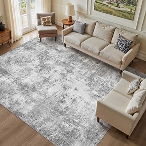 Uermei 8x10 Washable Area Rug: Modern Abstract Soft Non-Slip Indoor Rugs Home Decor - Low Pile Stain Resistant Foldable Carpet for Living Room Bedroom Dining Room Playroom Office - Gray - Walmart.com
