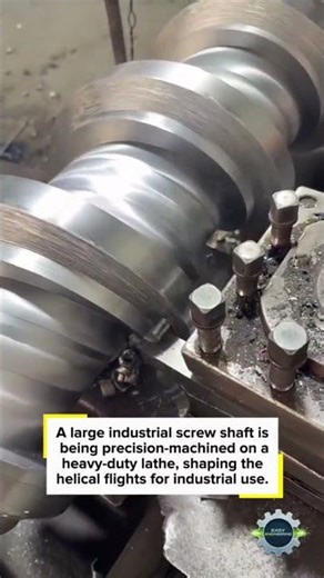 Machining a Massive Industrial Screw Shaft (Extruder Screw)
