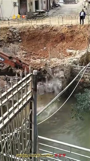 Accidentally demolition rock bridge 💥 … Unsafe process