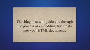 How To Xml Inside Html