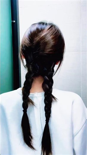 NO WEAVE Double Braids Hairstyle 😳💁‍♀️ #shorts #haircut #hairgrowth #Braids
