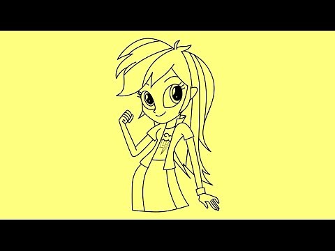 How to draw My Little Pony Equestria Girls Rainbow Dash step by step easy Rainbow rocks
