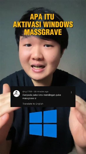 19K views · 617 reactions | Apa itu Aktivasi #windows pakai Massgrave? Apakah resmi atau tanpa resiko? Simak sebelum kalian utak atik Lisensi OS kalian. Disclaimer: Video ini hanya edukasi, bypass aktivasi Windows tidak tanpa resiko, dapatkan lisensi Windows hanya dengan cara Resmi! | BMA Tech Info | Facebook