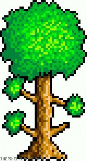 Terraria Tree Pixel Art Timelapse
